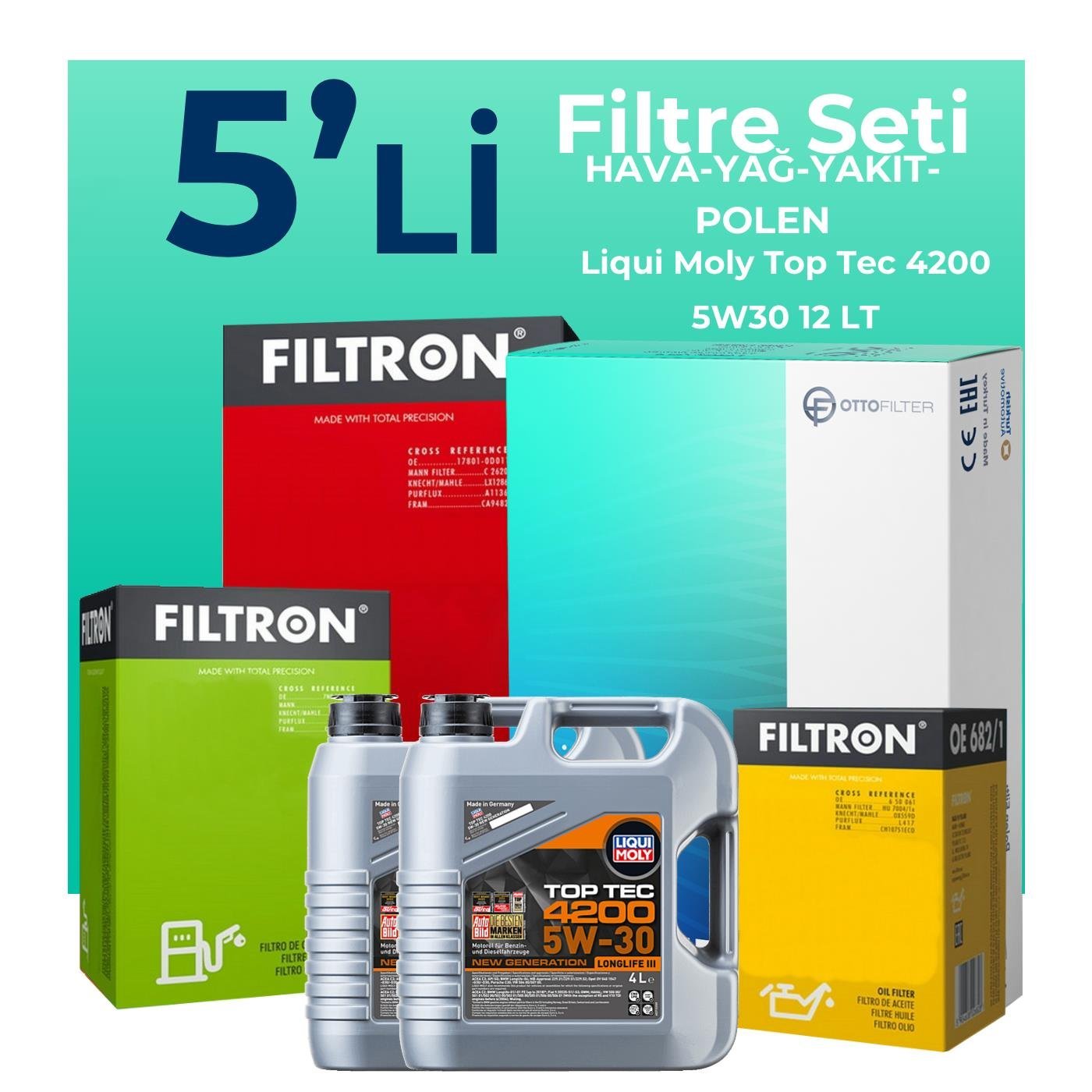 filtron-mercedes-sprinter-415-dizel-filtre-bakim-seti-liqui-moly-motor-yagli-2009-2012-5-li-126586 Filtron Mercedes Sprinter 415 Dizel Filtre Bakım Seti Liqui Moly Motor Yağlı (2009-2012) 5 Li - Görsel 1