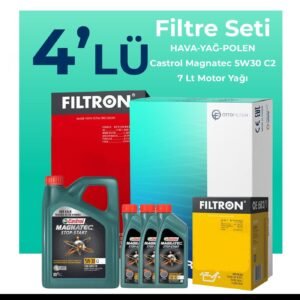 Filtron Mitsubishi L200 2.5 Dizel Filtre Bakım Seti Castrol Motor Yağlı (2008-2015) 4 Lü