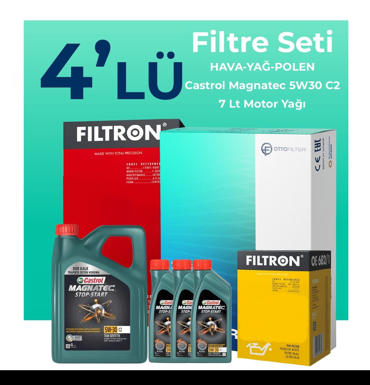 filtron-mitsubishi-l200-2-5-dizel-filtre-bakim-seti-castrol-motor-yagli-2008-2015-4-lu-107631 Filtron Mitsubishi L200 2.5 Dizel Filtre Bakım Seti Castrol Motor Yağlı (2008-2015) 4 Lü - Görsel 1