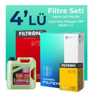 Filtron Mitsubishi Lancer 1.6 Filtre Bakım Seti Liqui Moly Motor Yağlı (2004-2008) 4 Lü