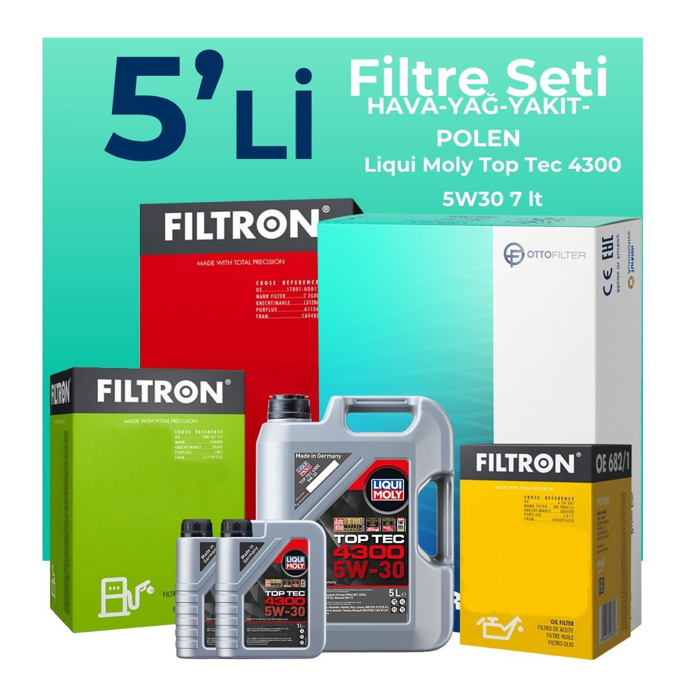 filtron-nissan-navara-2-3-dizel-filtre-bakim-seti-liqui-moly-motor-yagli-2015-2021-5-li-122317 Filtron Nissan Navara 2.3 Dizel Filtre Bakım Seti Liqui Moly Motor Yağlı (2015-2021) 5 Li - Görsel 1