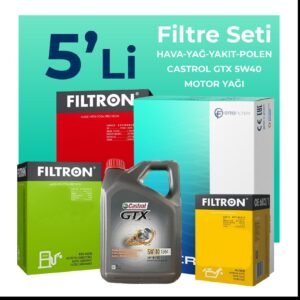 Filtron Nissan Qashqai 2.0 Dizel Filtre Bakım Seti Castrol Motor Yağlı (2007-2013) 5 Li
