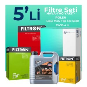 Filtron Opel Crossland 1.5 Dizel Filtre Bakım Seti Liqui Moly Motor Yağlı (2018-2022) 5 Li
