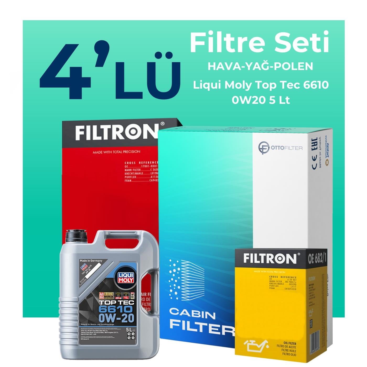 filtron-opel-insignia-1-5-dizel-filtre-bakim-seti-liqui-moly-motor-yagli-2018-2023-4-lu-122884 Filtron Opel Insignia 1.5 Dizel Filtre Bakım Seti Liqui Moly Motor Yağlı (2018-2023) 4 Lü - Görsel 1