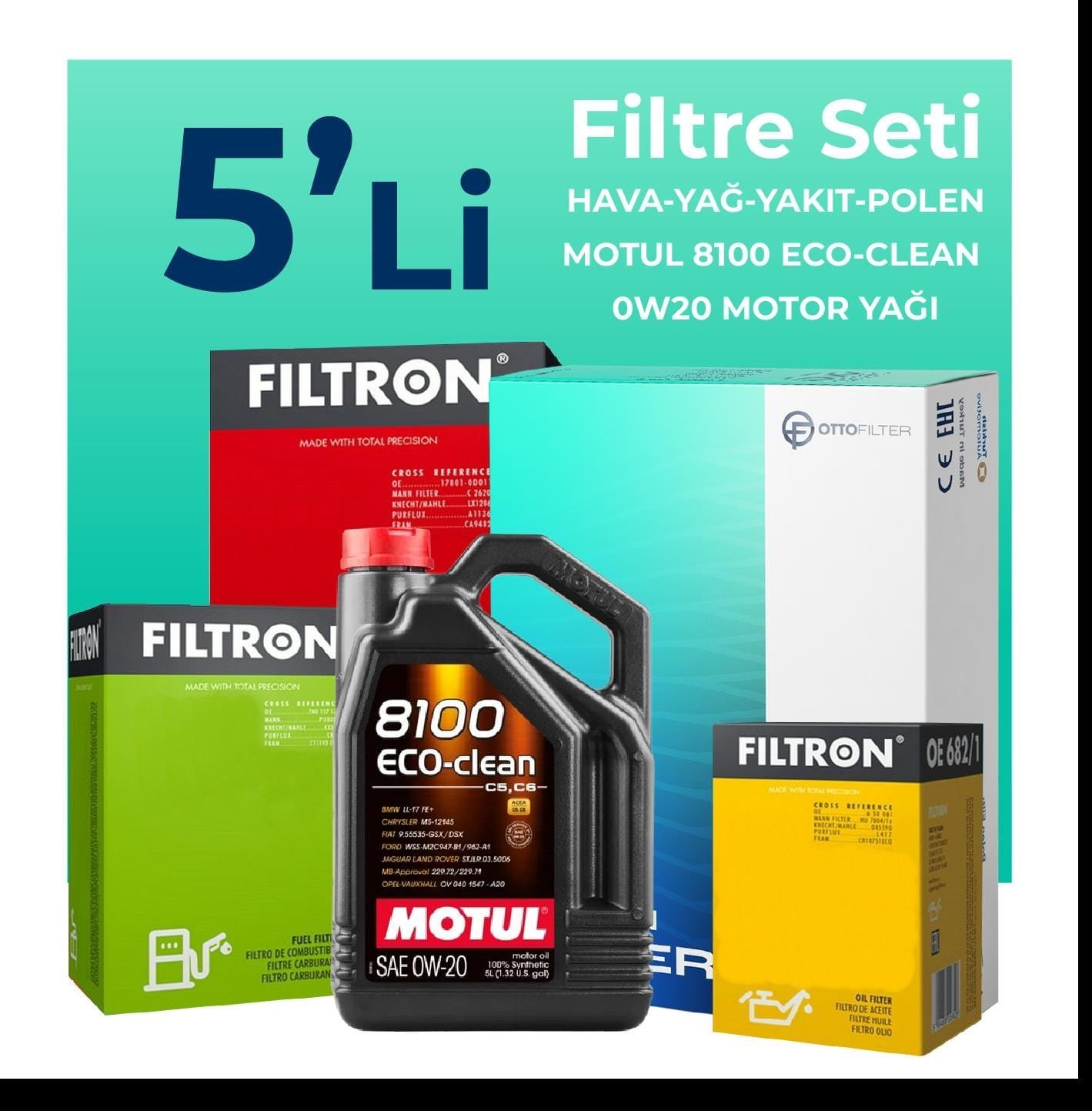 filtron-opel-insignia-1-5-dizel-filtre-bakim-seti-motul-motor-yagli-2018-2023-5-li-62617 Filtron Opel Insignia 1.5 Dizel Filtre Bakım Seti Motul Motor Yağlı (2018-2023) 5 Li - Görsel 1