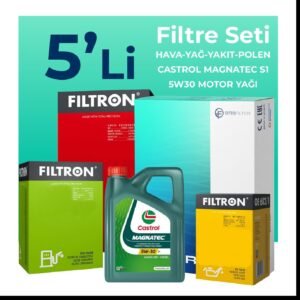 Filtron Opel Meriva 1.3 Dizel Filtre Bakım Seti Castrol Motor Yağlı (2011-2013) 5 Li