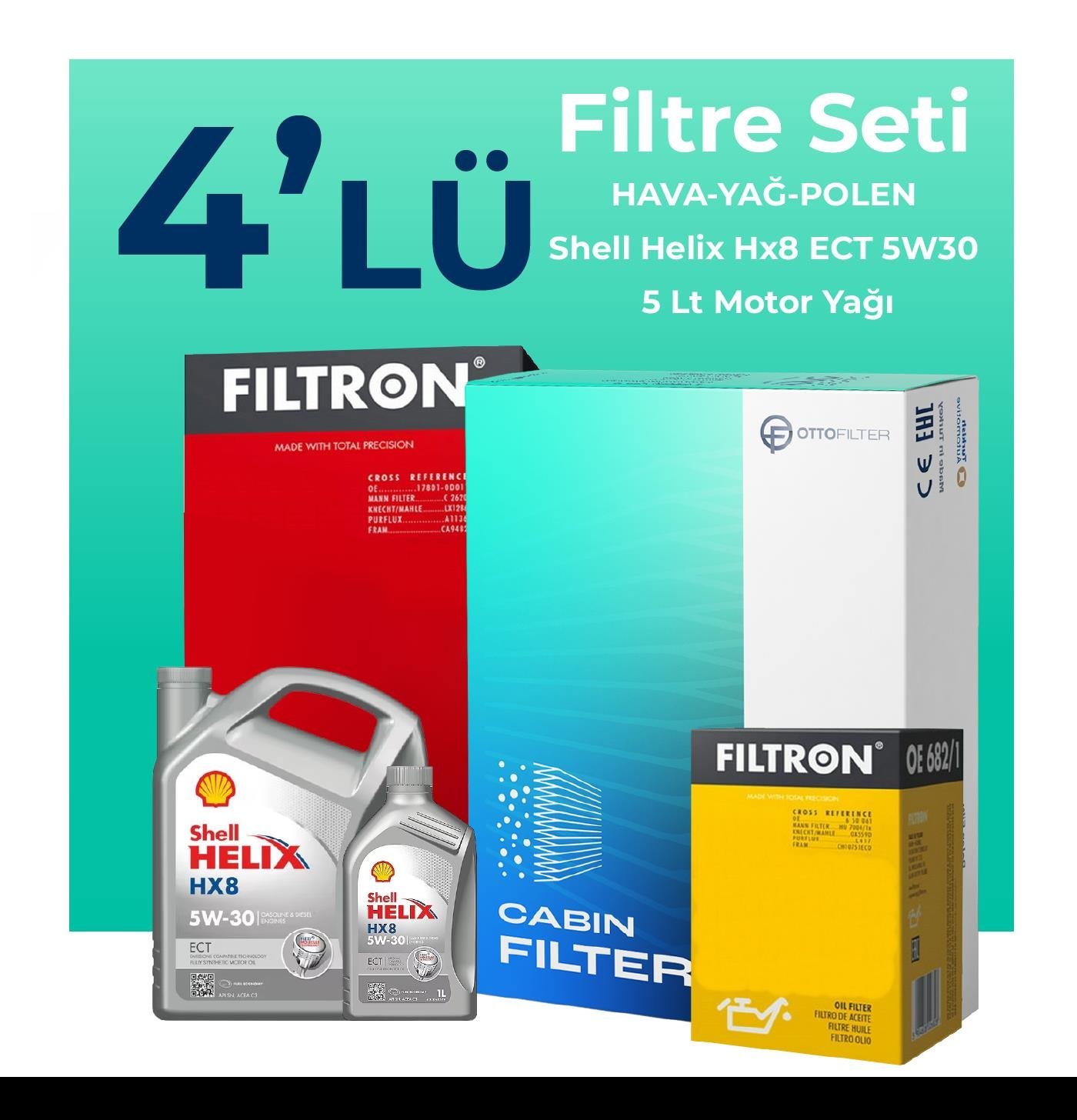 filtron-opel-mokka-1-6-dizel-filtre-bakim-seti-shell-motor-yagli-2015-2017-4-lu-106876 Filtron Opel Mokka 1.6 Dizel Filtre Bakım Seti Shell Motor Yağlı (2015-2017) 4 Lü - Görsel 1