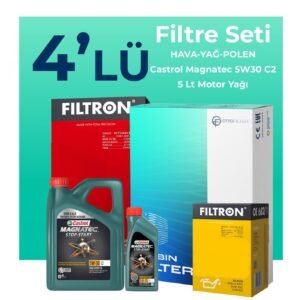 Filtron Opel Vectra 2.2 Benzin Filtre Bakım Seti Castrol Motor Yağlı (2002-2009) 4 Lü