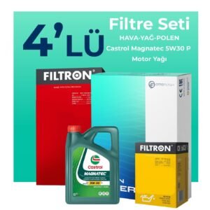 Filtron Peugeot 5008 1.5 Dizel Filtre Bakım Seti Castrol Motor Yağlı (2018-2024) 4 Lü