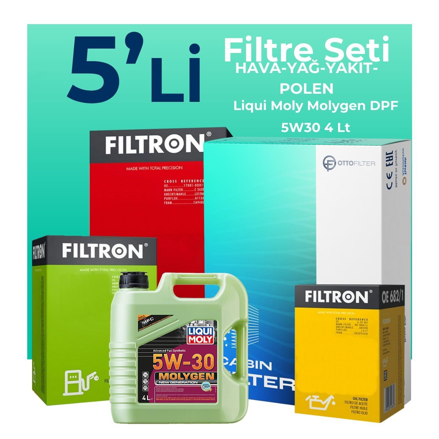 filtron-peugeot-5008-1-6-dizel-e-hdi-filtre-bakim-seti-liqui-moly-motor-yagli-2010-2015-5-li-123180 Filtron Peugeot 5008 1.6 Dizel E-HDi Filtre Bakım Seti Liqui Moly Motor Yağlı (2010-2015) 5 Li - Görsel 1