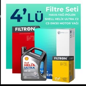 Filtron Peugeot 508 1.6 Benzin Vti Filtre Bakım Seti Shell Motor Yağlı (2010-2018) 4 Lü