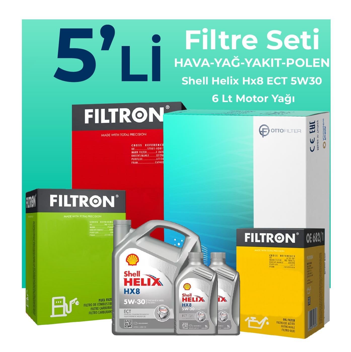 filtron-peugeot-expert-1-5-dizel-filtre-bakim-seti-shell-motor-yagli-2017-2025-5-li-118525 Filtron Peugeot Expert 1.5 Dizel Filtre Bakım Seti Shell Motor Yağlı (2017-2025) 5 Li - Görsel 1