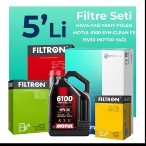 Filtron Peugeot Partner 1.5 Dizel Filtre Bakım Seti Motul Motor Yağlı (2019-2024) 5 Li