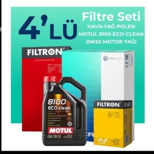 Filtron Peugeot Partner 1.6 BlueHDi Dizel Filtre Bakım Seti Motul Motor Yağlı (2015-2018) 4 Lü