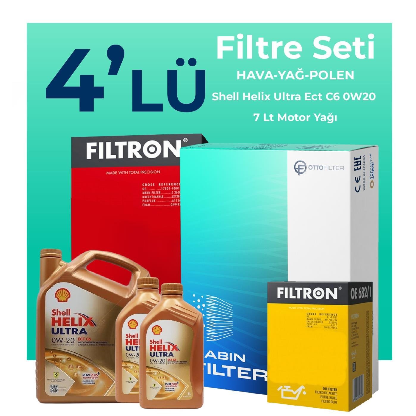 filtron-range-rover-vogue-2-0-benzin-filtre-bakim-seti-shell-motor-yagli-2018-2021-4-lu-109331 Filtron Range Rover Vogue 2.0 Benzin Filtre Bakım Seti Shell Motor Yağlı (2018-2021) 4 Lü - Görsel 1