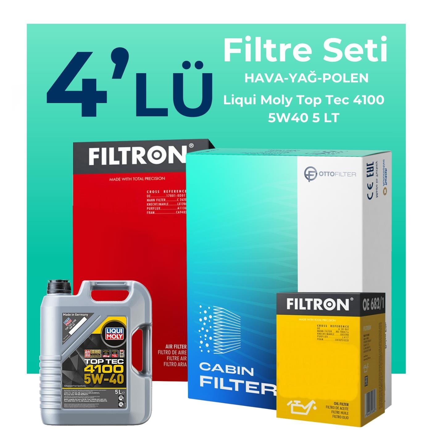 filtron-renault-captur-1-2-benzin-tce-filtre-bakim-seti-liqui-moly-motor-yagli-2013-2019-4-lu-128411 Filtron Renault Captur 1.2 Benzin TCe Filtre Bakım Seti Liqui Moly Motor Yağlı (2013-2019) 4 Lü - Görsel 1