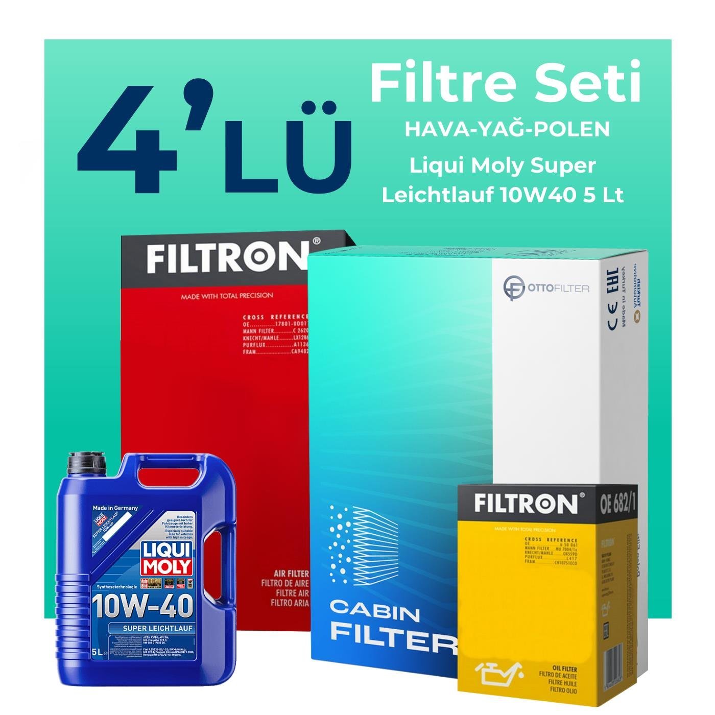 filtron-renault-megane-1-4-benzin-turbo-filtre-bakim-seti-liqui-moly-motor-yagli-2009-2012-4-lu-128447 Filtron Renault Megane 1.4 Benzin Turbo Filtre Bakım Seti Liqui Moly Motor Yağlı (2009-2012) 4 Lü - Görsel 1