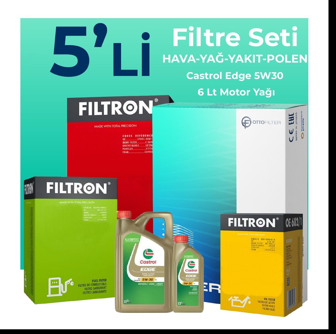 filtron-subaru-forester-2-0-dizel-filtre-bakim-seti-castrol-motor-yagli-2013-2018-5-li-107559 Filtron Subaru Forester 2.0 Dizel Filtre Bakım Seti Castrol Motor Yağlı (2013-2018) 5 Li - Görsel 1