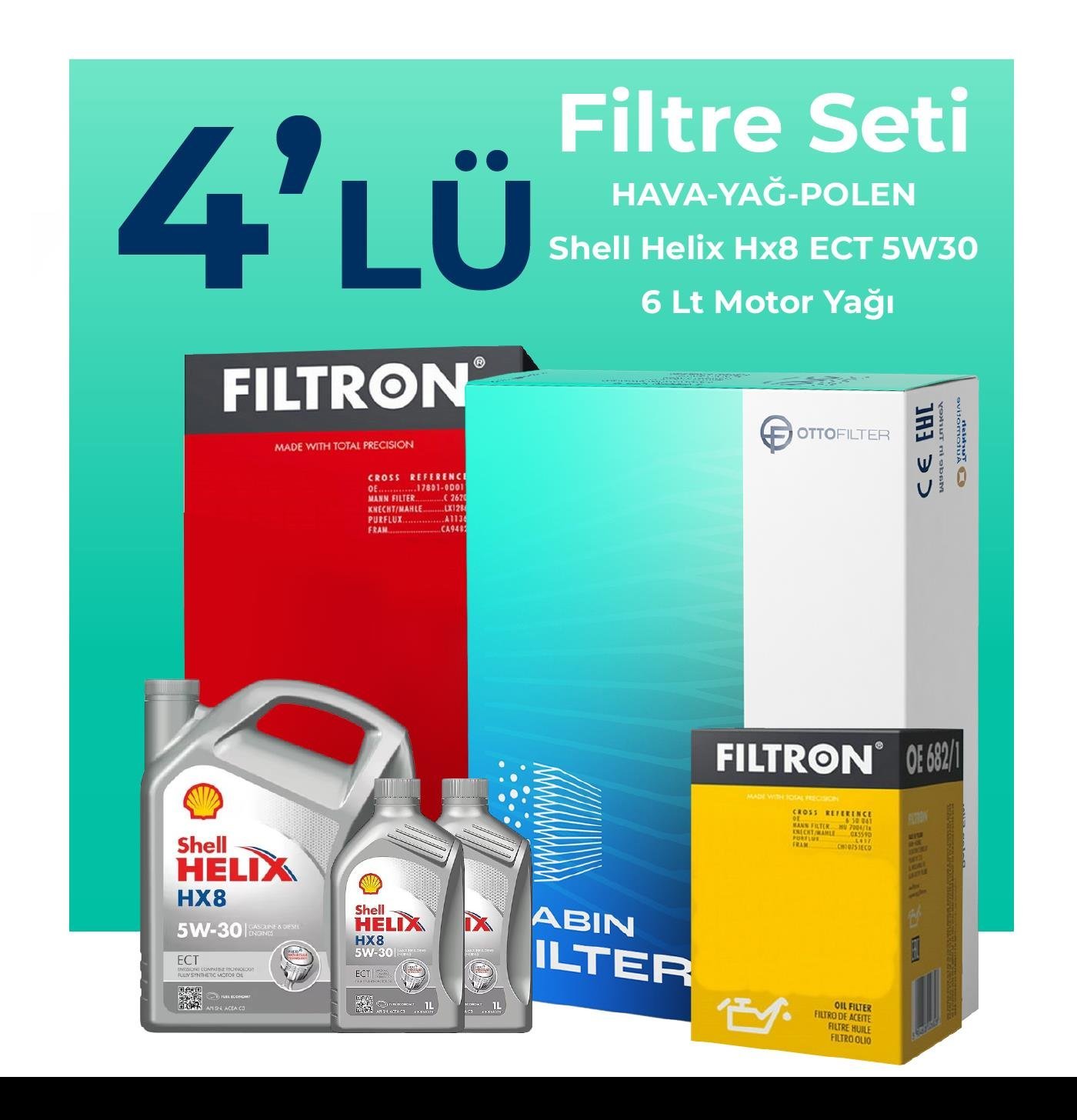 filtron-subaru-forester-2-0-dizel-filtre-bakim-seti-shell-motor-yagli-2008-2013-4-lu-105356 Filtron Subaru Forester 2.0 Dizel Filtre Bakım Seti Shell Motor Yağlı (2008-2013) 4 Lü - Görsel 1