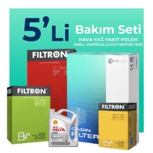 Filtron Toyota Corolla 1.4 Dizel Filtre Bakım Seti Shell Motor Yağlı (2006-2012) 5 Li