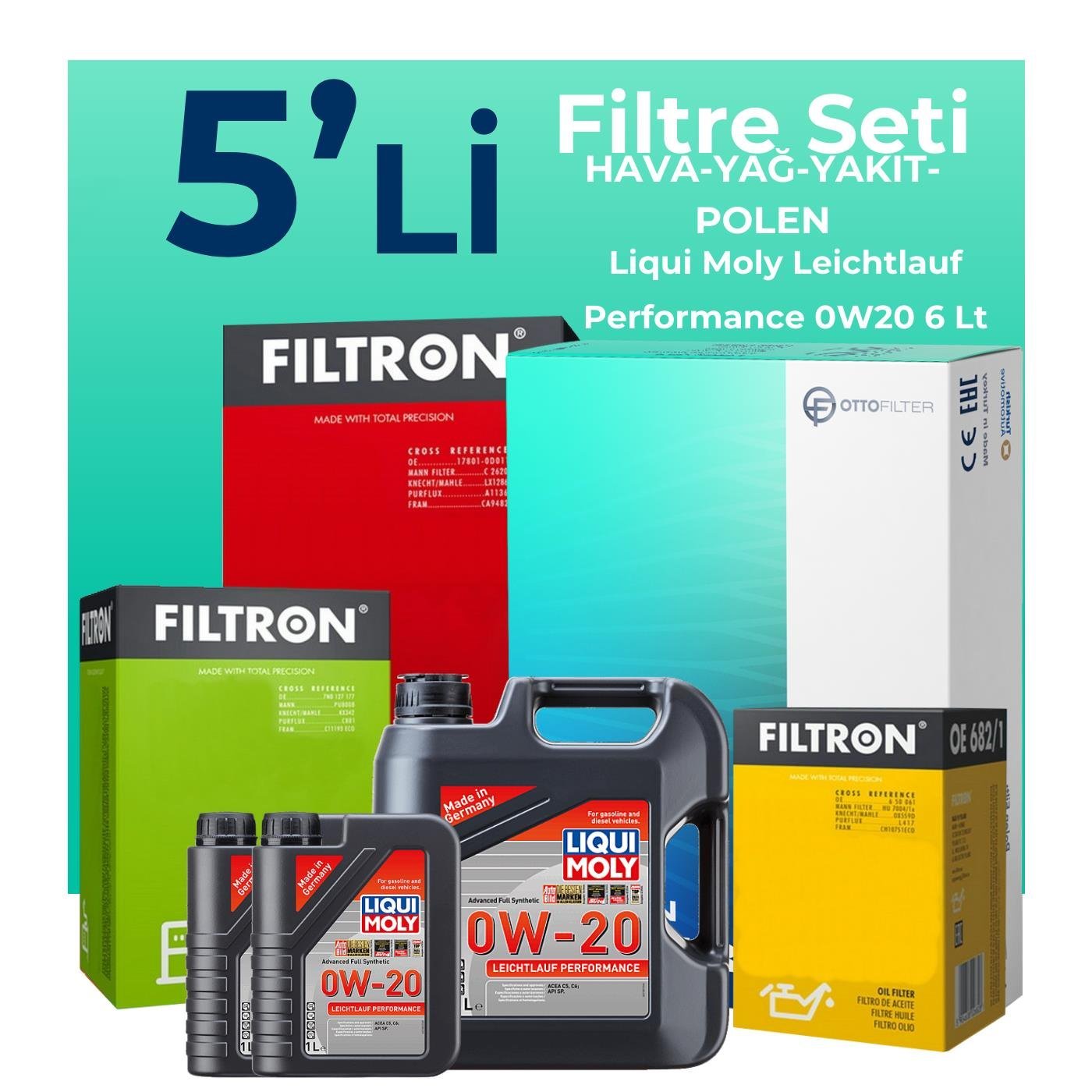 filtron-volkswagen-caddy-2-0-dizel-filtre-bakim-seti-liqui-moly-motor-yagli-2020-2025-5-li-123014 Filtron Volkswagen Caddy 2.0 Dizel Filtre Bakım Seti Liqui Moly Motor Yağlı (2020-2025) 5 Li - Görsel 1