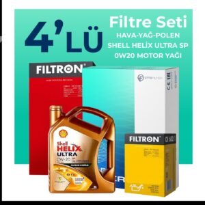 Filtron Volkswagen Golf 1.5 TSi Filtre Bakım Seti Shell Motor Yağlı (2020-2024) 4 Lü