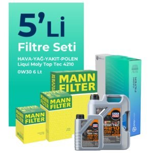 MANN Audi A4 40 TDi Filtre Bakım Seti Liqui Moly Motor Yağlı (2020-2024) 5 Li