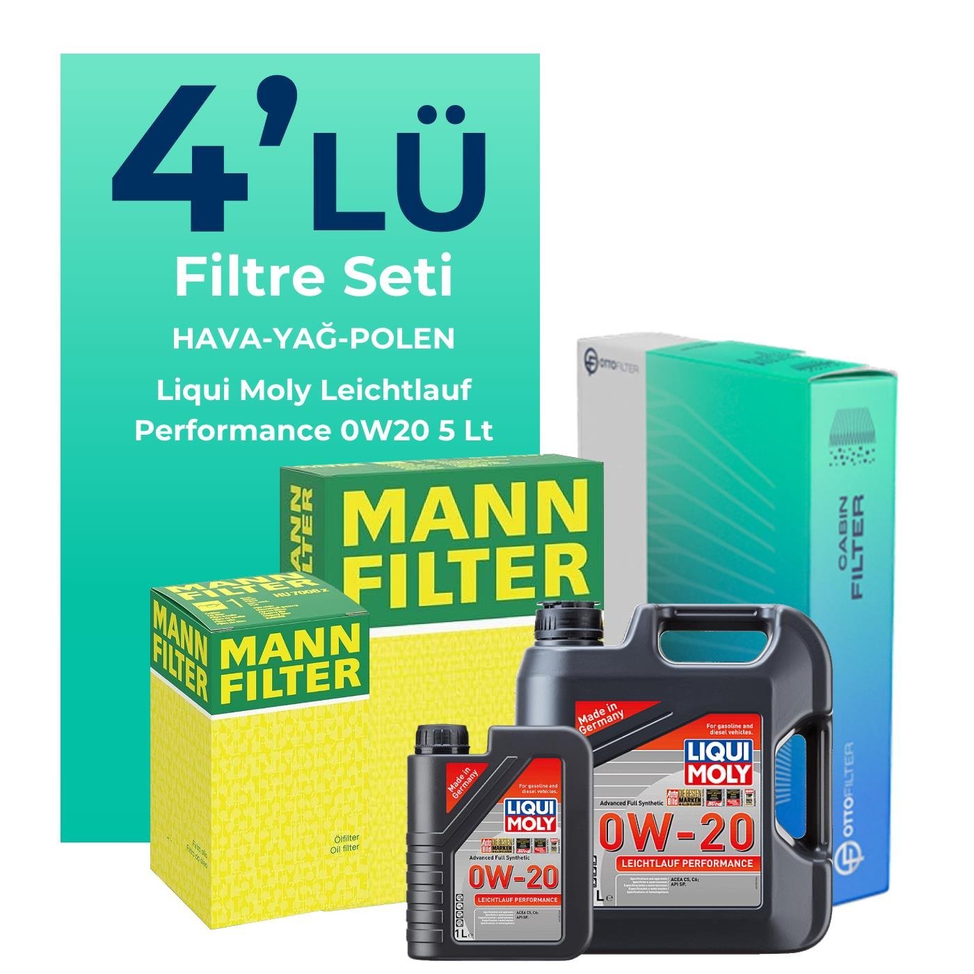 mann-bmw-4-20-benzinli-filtre-bakim-seti-liqui-moly-motor-yagli-2020-2024-4-lu-123005 MANN BMW 4.20 Benzinli Filtre Bakım Seti Liqui Moly Motor Yağlı (2020-2024) 4 Lü - Görsel 1