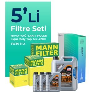 MANN BMW 5.25 Dizel Filtre Bakım Seti Liqui Moly Motor Yağlı (2005-2008) 5 Li