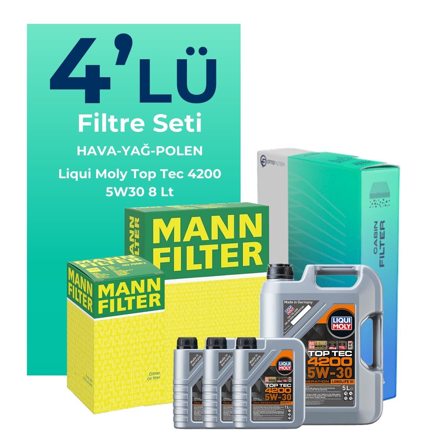 mann-bmw-x6-3-0-dizel-filtre-bakim-seti-liqui-moly-motor-yagli-2010-2014-4-lu-126485 MANN BMW X6 3.0 Dizel Filtre Bakım Seti Liqui Moly Motor Yağlı (2010-2014) 4 Lü - Görsel 1