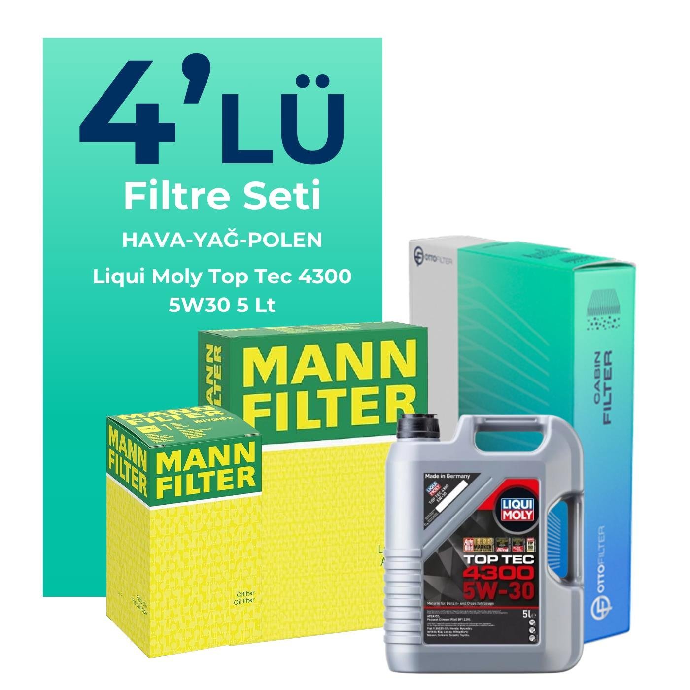 mann-dacia-sandero-1-0-turbo-filtre-bakim-seti-liqui-moly-motor-yagli-2021-2025-4-lu-122251 Mann Dacia Sandero 1.0 Turbo Filtre Bakım Seti Liqui Moly Motor Yağlı (2021-2025) 4 Lü - Görsel 1