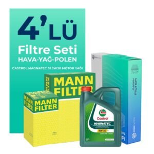 MANN Fiat 500L 1.3 Dizel Filtre Bakım Seti Castrol Motor Yağlı (2009-2018) 4 Lü