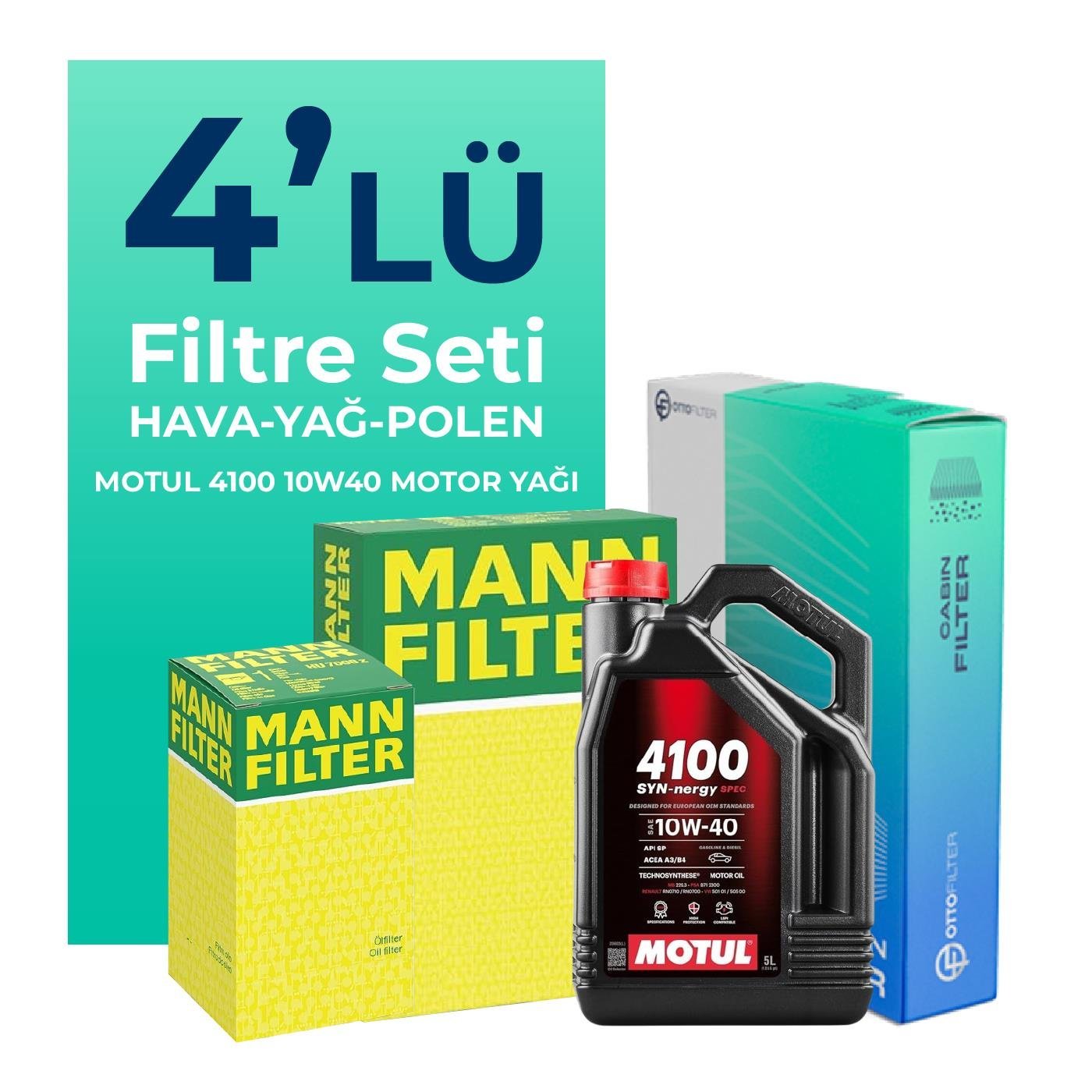 mann-fiat-albea-1-2-benzinli-filtre-bakim-seti-motul-motor-yagli-2002-2008-4-lu-62500 MANN Fiat Albea 1.2 Benzinli Filtre Bakım Seti Motul Motor Yağlı (2002-2008) 4 Lü - Görsel 1