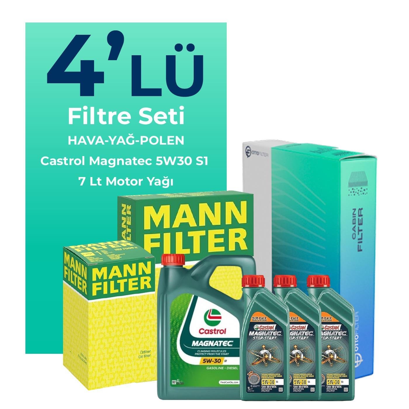 mann-fiat-ducato-2-3-dizel-filtre-bakim-seti-castrol-motor-yagli-2006-2014-4-lu-109042 MANN Fiat Ducato 2.3 Dizel Filtre Bakım Seti Castrol Motor Yağlı (2006-2014) 4 Lü - Görsel 1