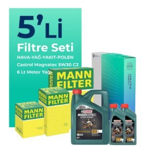 MANN Fiat Ducato 2.3 Dizel Filtre Bakım Seti Castrol Motor Yağlı (2015-2020) 5 Li