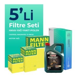 MANN Fiat Ducato 2.3 Dizel Filtre Bakım Seti Castrol Motor Yağlı (2019-2023) 5 Li
