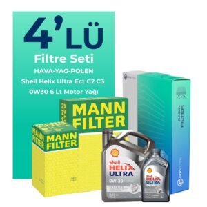 MANN Fiat Ducato 2.3 Dizel Filtre Bakım Seti Shell Motor Yağlı (2019-2023) 4 Lü
