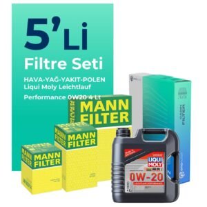 MANN Fiat Egea 1.3 Dizel Filtre Bakım Seti Liqui Moly Motor Yağlı (2019-2023) 5 Li