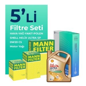 MANN Fiat Egea 1.3 Dizel Filtre Bakım Seti Shell Motor Yağlı (2019-2023) 5 Li