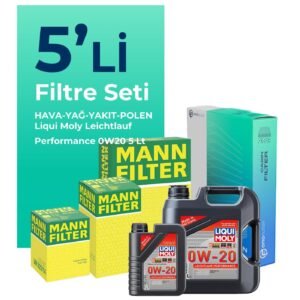MANN Fiat Egea 1.6 Dizel Filtre Bakım Seti Liqui Moly Motor Yağlı (2015-2023) 5 Li
