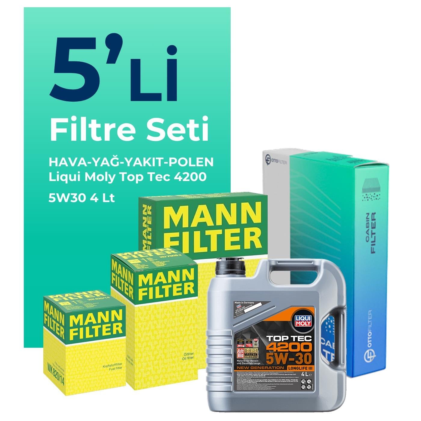 mann-fiat-fiorino-1-3-dizel-filtre-bakim-seti-liqui-moly-motor-yagli-euro-4-2007-2016-5-li-126071 MANN Fiat Fiorino 1.3 Dizel Filtre Bakım Seti Liqui Moly Motor Yağlı EURO 4 (2007-2016) 5 Li - Görsel 1