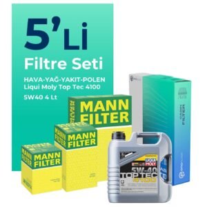 MANN Fiat Idea 1.3 Dizel Filtre Bakım Seti Liqui Moly Motor Yağlı (2004-2010) 5 Li