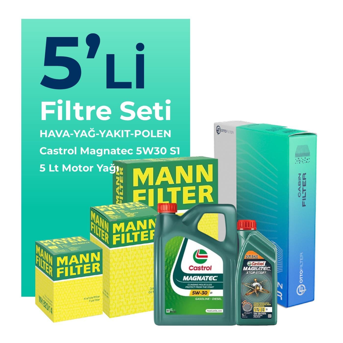 mann-fiat-linea-1-6-dizel-filtre-bakim-seti-castrol-motor-yagli-2009-2017-5-li-109088 MANN Fiat Linea 1.6 Dizel Filtre Bakım Seti Castrol Motor Yağlı (2009-2017) 5 Li - Görsel 1