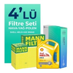 MANN Fiat Siena 1.6 Benzinli Filtre Bakım Seti Shell Motor Yağlı (1998-2006) 4 Lü