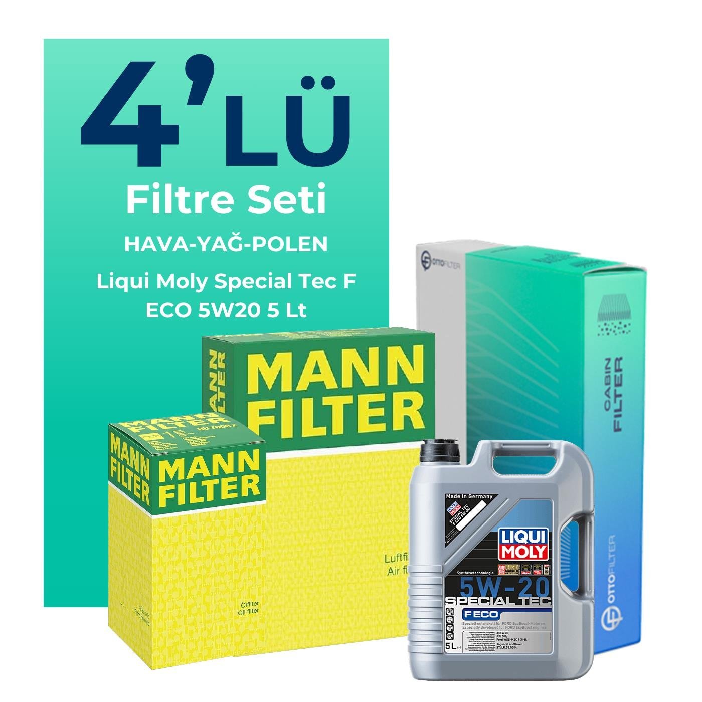 mann-ford-courier-1-0-ecoboost-filtre-bakim-seti-liqui-moly-motor-yagli-2024-2025-4-lu-122195 MANN Ford Courier 1.0 EcoBoost Filtre Bakım Seti Liqui Moly Motor Yağlı (2024-2025) 4 Lü - Görsel 1