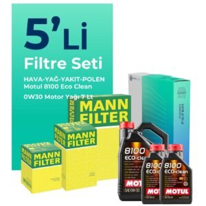 MANN Ford Courier 1.5 EcoBlue Filtre Bakım Seti Motul Motor Yağlı (2018-2023) 5 Li