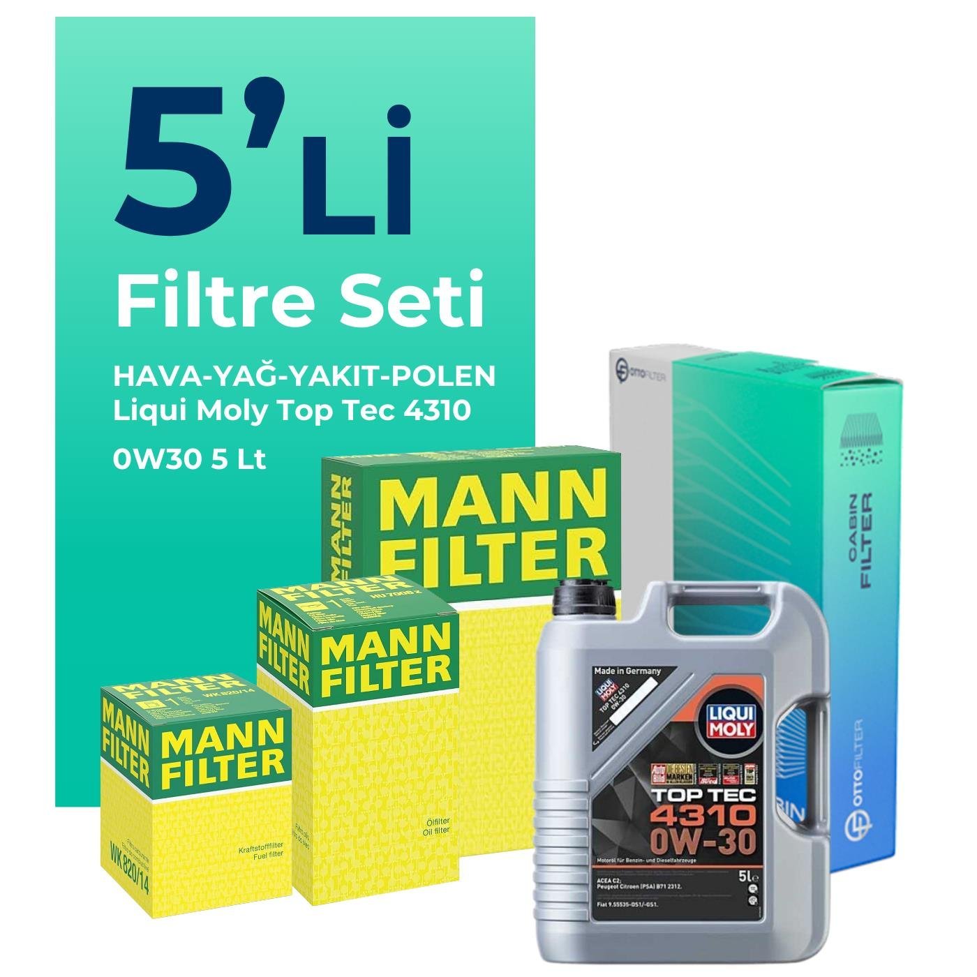 mann-ford-fiesta-1-5-dizel-filtre-bakim-seti-liqui-moly-motor-yagli-2017-2020-5-li-122388 MANN Ford Fiesta 1.5 Dizel Filtre Bakım Seti Liqui Moly Motor Yağlı (2017-2020) 5 Li - Görsel 1