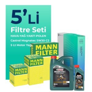 MANN Hyundai Elantra 1.6 Dizel Filtre Bakım Seti Castrol Motor Yağlı (2011-2015) 5 Li