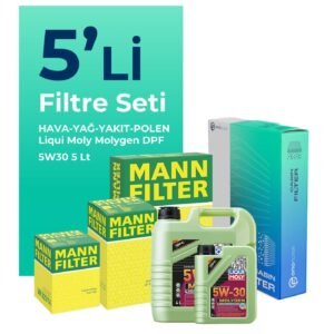 MANN Hyundai Elantra 1.6 Dizel Filtre Bakım Seti Liqui Moly Motor Yağlı (2011-2015) 5 Li