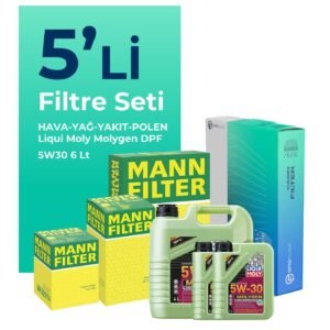 MANN Hyundai Santa FE 2.2 Dizel Filtre Bakım Seti Liqui Moly Motor Yağlı (2006-2009) 5 Li